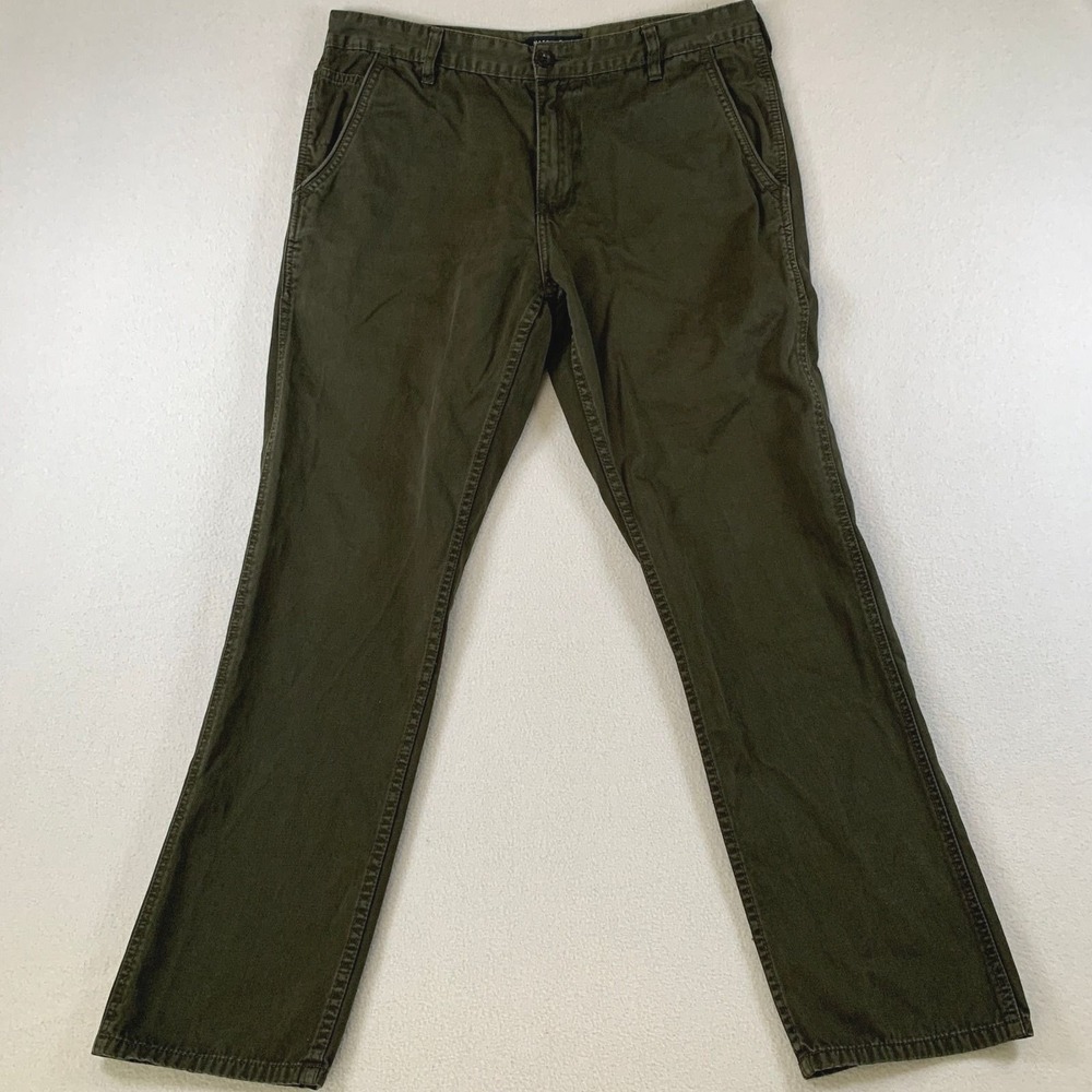 Matchstick Men's XL‎ 34x30 Olive Green Straight Leg Mid Rise Cotton Chinos Pants